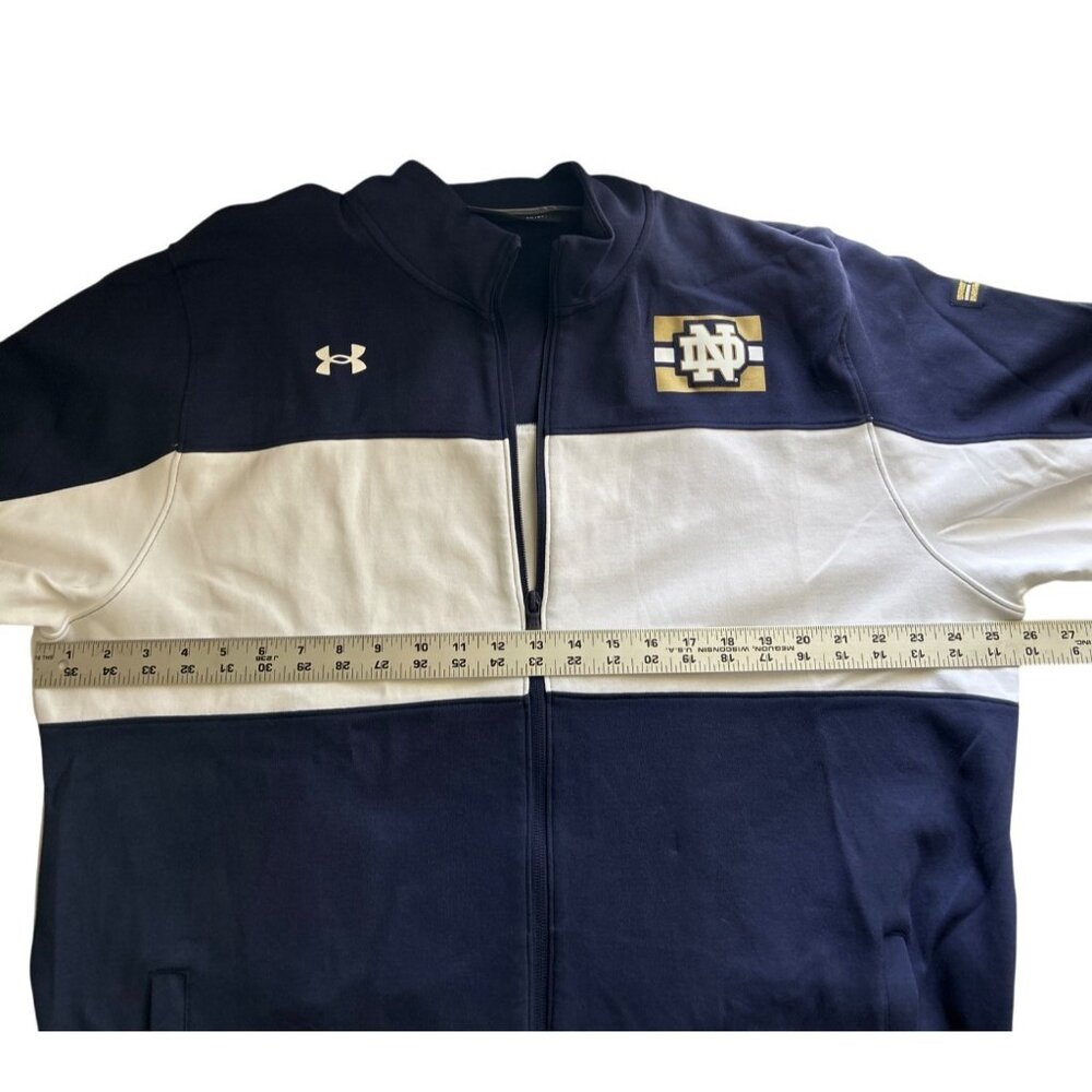 Under Armour Notre Dame Full-Zip Jacket 2XL Navy & White Sports Fan Gear - Picture 5 of 6